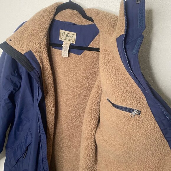 L.L. Bean Sherpa-Lined Jacket Mens L Tall Blue Zip Windbreaker Outdoors Winter U - Picture 4 of 10